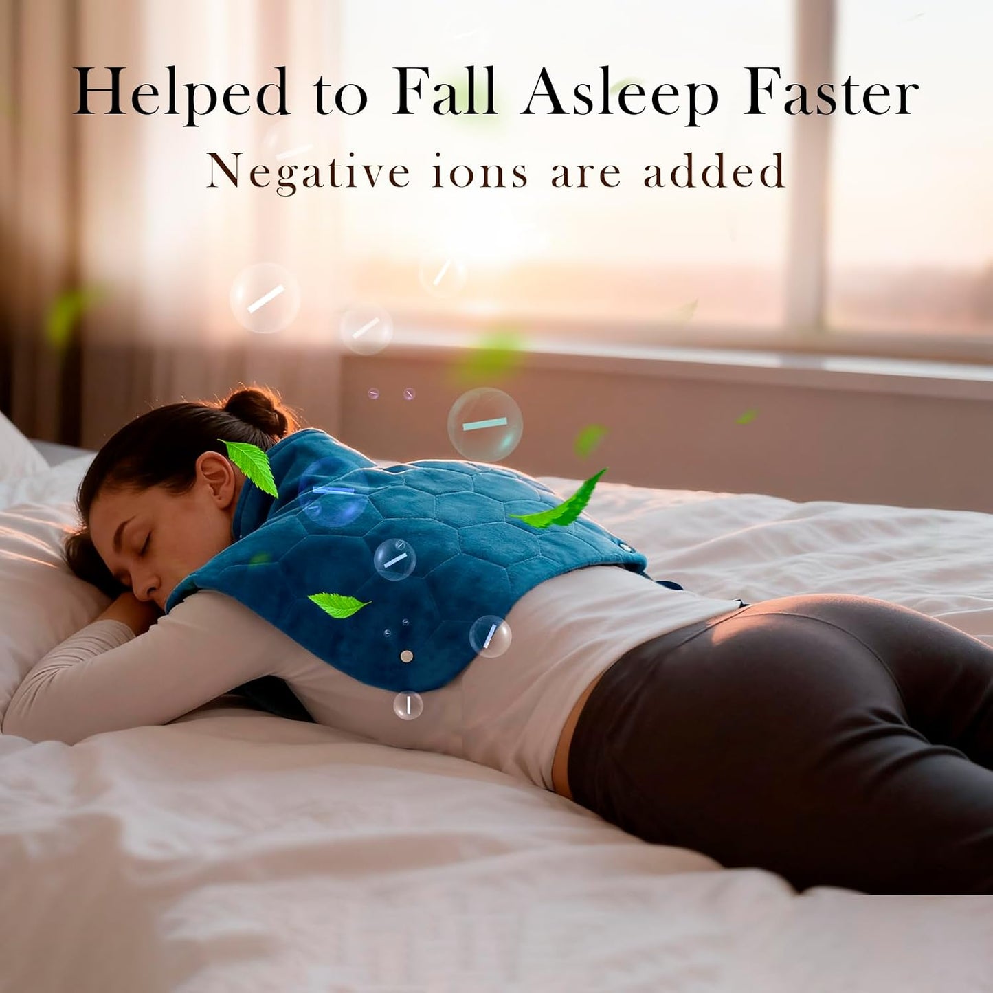 Nalax 30s Fast Heating Pad for Neck, Shoulders and Upper Back Pain Relief | 24 x 20 graphene far infrared wrap, 8 heat settings, 4H auto-off, memory function, adjustable strap, gifts for Mom Dad