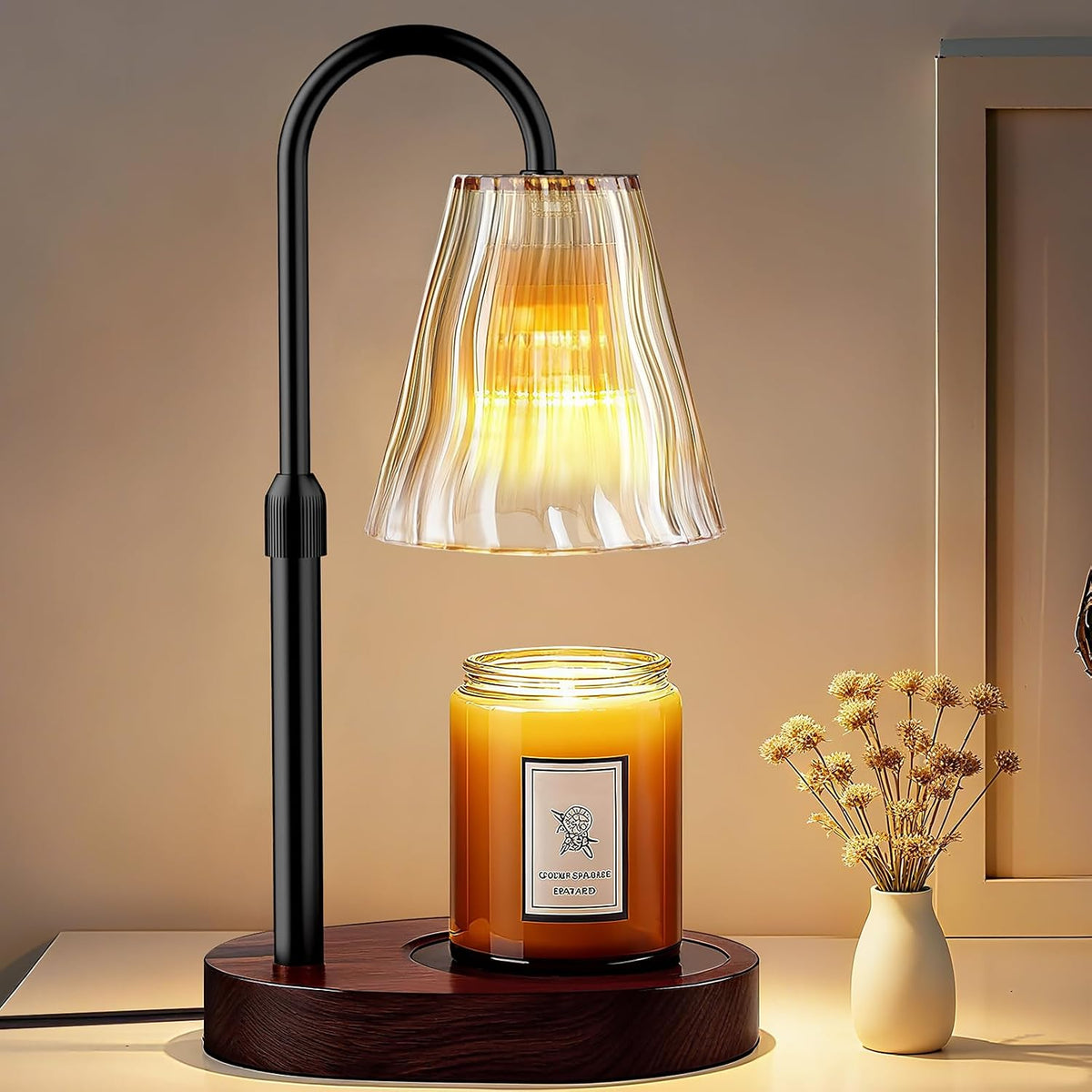 Candle Warmer Lamp with Timer Dimmer, Birthday Gifts for Women Mom Friend Sister, House Warming Gifts New Home Decor, Office Apartment Dorm Room Wax Melt Warmer for Jar Candles with 2 Bulbs