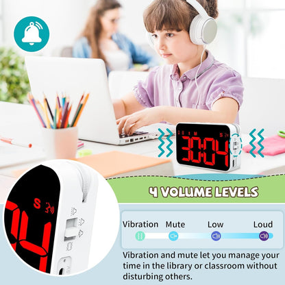 PERSUPER Kitchen Digital Timer, Count Down Up, Rechargeable, Vibration Mode | Adjustable Volume and Brightness LED Display, Time Management Cook, Desk, Kids Adults Study Teaching, Kitchen Gadgets RGB ﻿