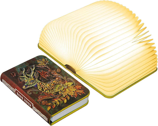 QXMGCBOK 3D Elk Embossed Deer Book Lamp, Mini Book Light