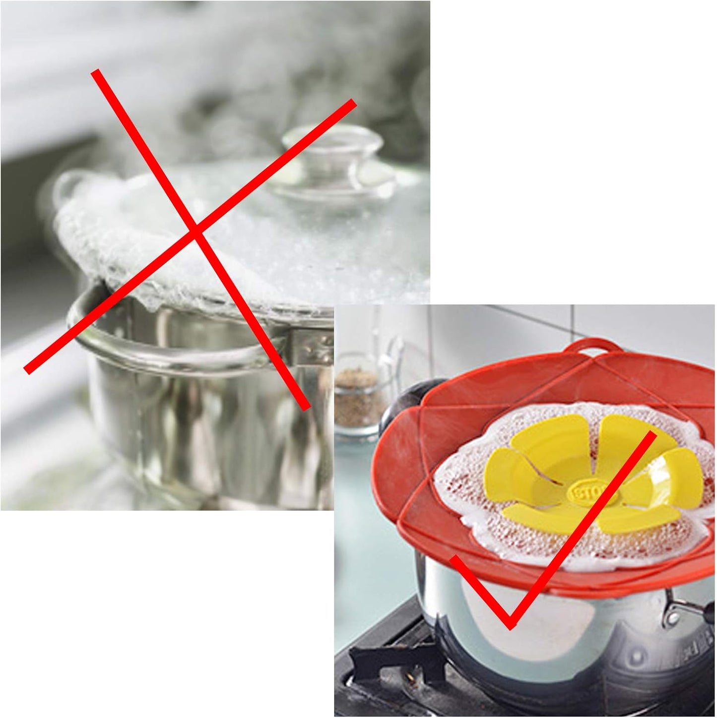 1 Pack Spill Stopper Lid Cover for Pans and Pots Boil, Boil Over Safeguard, Anti Spill Lid Fits Openings 5.5" to 9.5" in Diameter (Green)