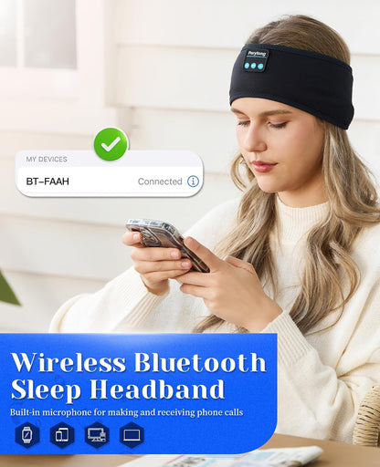 Perytong Sleep Headphones Wireless, Bluetooth Sports Headband Headphones with Ultra-Thin HD Stereo Speakers Perfect for Sleeping,Workout,Jogging,Yoga,Insomnia, Air Travel, Meditation (Grey)