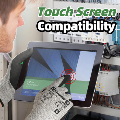 Schwer 12 Pairs A5 Cut Resistant Gloves, Non PFAS & Fiberglass，CR3088, L | Non PFAS Fiberglass, PU Coating, Strong Grip, Abrasion Resistant, for Glass Cutting, Warehouse Handling, Gardening Work