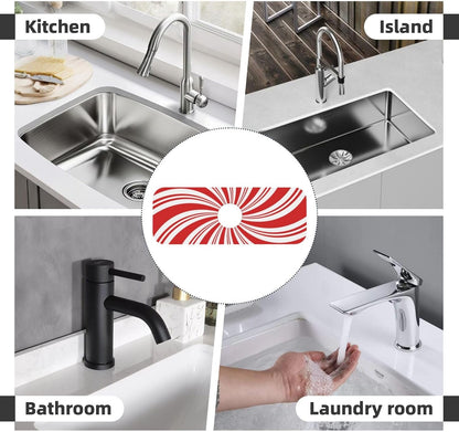 Abstract Flower Blooming Floral Watercolor Kitchen Sink Splash Guard Faucet Mat Super Absorbent Fast Drying Mat Sink Gadgets-Fast Drying Pad Sink Mat For Kitchen Bathroom (15" X 5.5" )