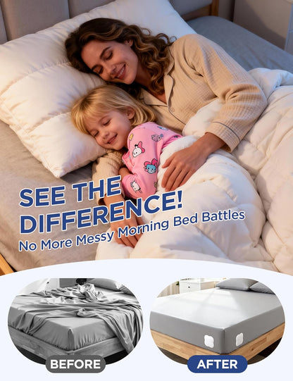 Sheet Holders Lock Bed Sheet Grippers - Fitted Sheet Holder for Corners Keep Sheets Firm & Tight Fit All Sheet Sizes,360 Degree Bed Sheet Tightener Easy Installation