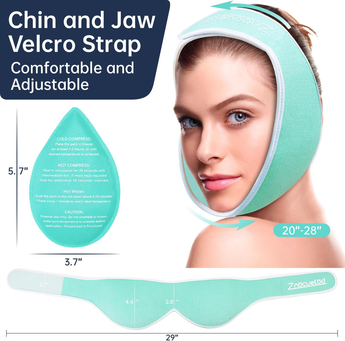ZNÖCUETÖD 4 Packs Small Gel Ice Packs for Injuries Reusable Compatible with Wisdom Teeth Ice Pack Head Jaw Face Wrap Oral Dental Surgery Recovery