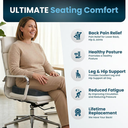 ComfiLife Premium Gel & Memory Foam Seat Cushion – Doctor Recommended Office Chair Cushion, Car Seat Cushion – Chair Cushions for Back & Sciatica Pain Relief – Seat Cushions for Office & Desk (Black)