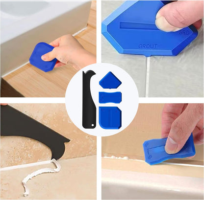 Caulking Tool Kit with Caulk Remover & Putty Knife Scraper | Multifunctional Caulking Tool Set with Caulk Remover, Professional Putty Knife Scraper for Smooth, Clean Sealant Joint