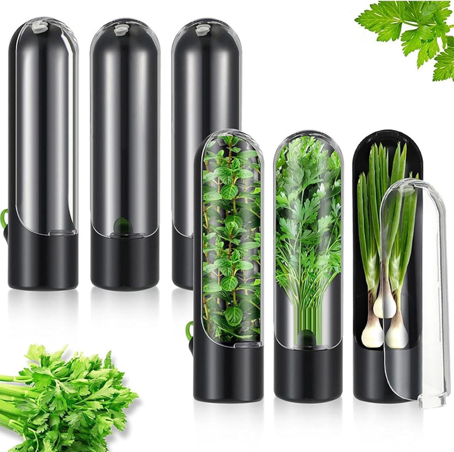 Herbsaver for Refrigerator - Vegetable Freshness Storage Containers, Herbkeeper Pod with Adjustable Humidity Control, Cilantro,Parsley, Asparagus, Keeps Vegetables Fresh for 2-3 Week (Pink)