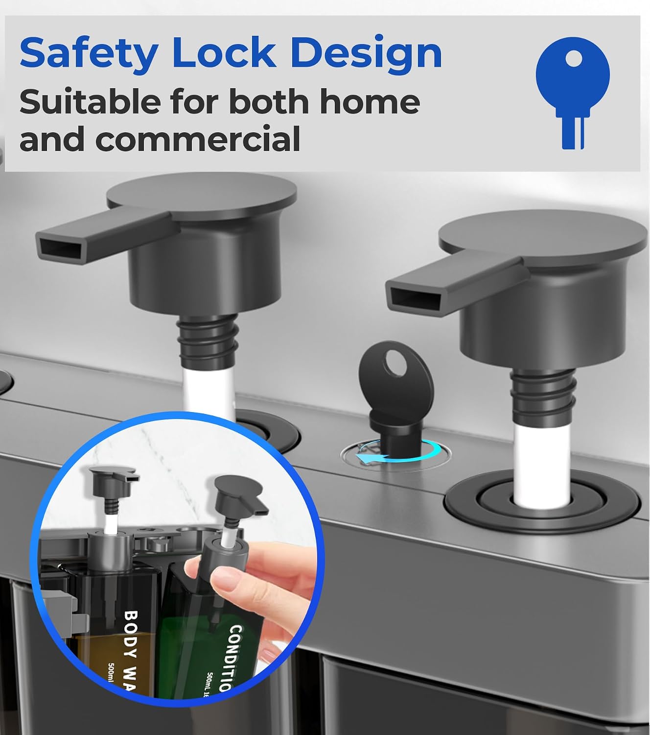 Shampoo and Conditioner Dispenser Shower Soap Dispenser 3 Chamber No Drill, 3 * 16.9 fl.oz Shampoo Dispenser for Shower Wall Mounted Shower Shampoo Dispenser 3 Chamber for Bathroom Hotel Black