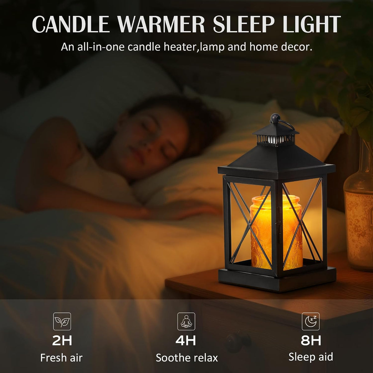 2026 New Candle Warmer Lamp with Timer,Compatible with 3 Wick Candles Jars,Vintage Candle Warmer Lantern Lamp,Dimmable Farmhouse Candle Lamp Warmer,Fully Enclosed and Hanging Up Designed