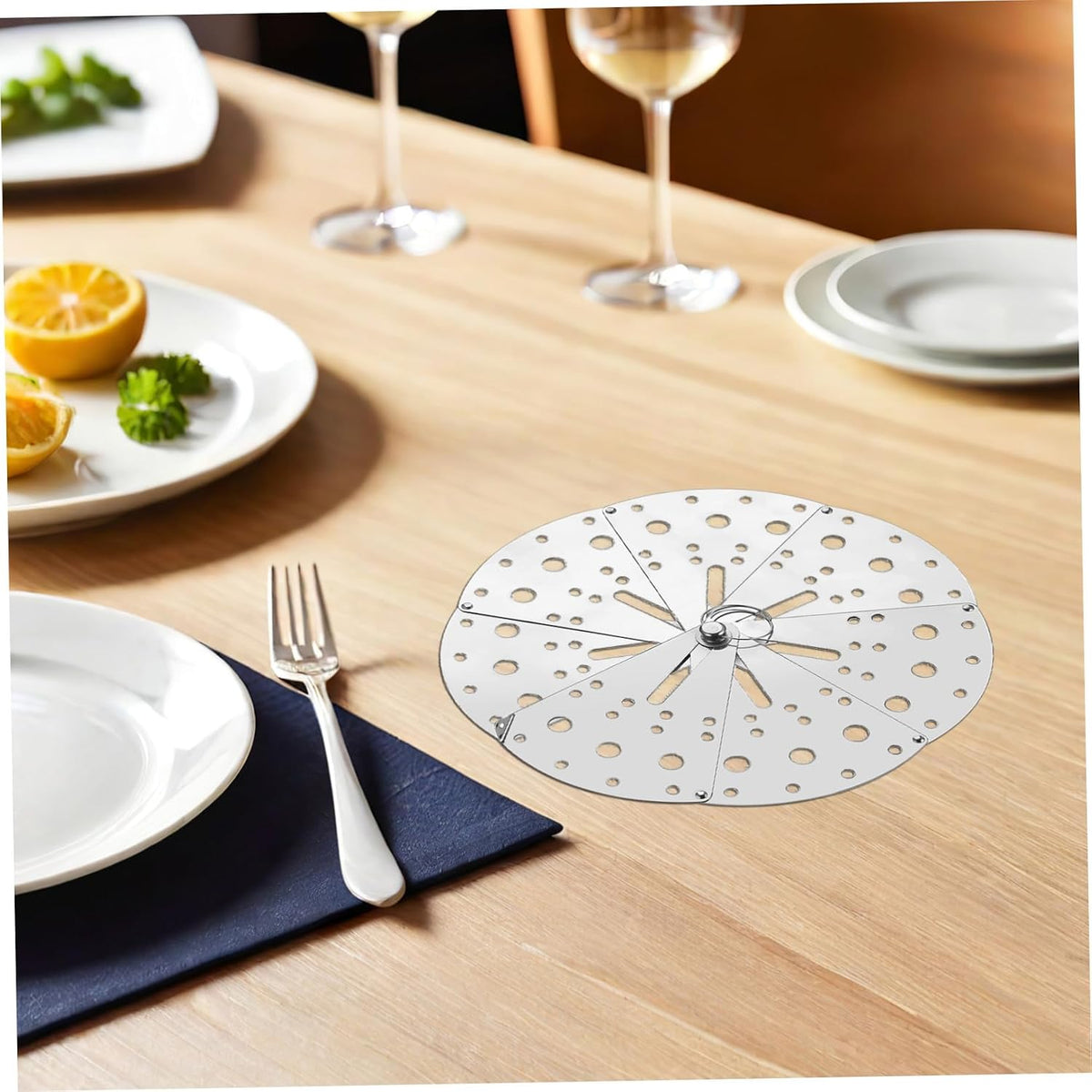 Adjustable Spill Stopper Lid with Air Holes, Stainless Steel Kitchen Cover
