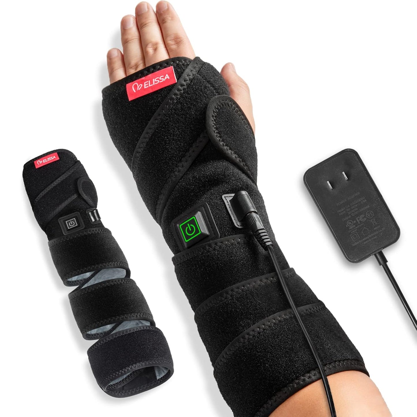 Melissa Shoulders Hand Arm Heating Pad for Pain Relief, Large Heat Areas for Joints Pain Soreness, Heated Wrap for Wrist Ankle Elbow Knee and Leg, 2 Hrs Auto-Off, 3 Heat Settings, 78.7" Extension Cord