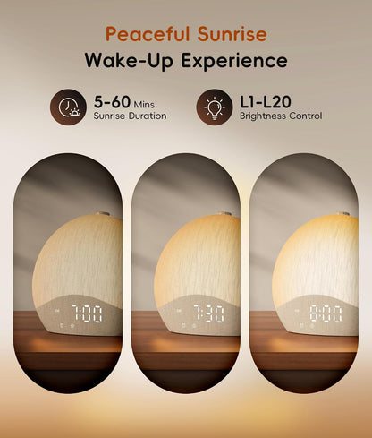 ecozy Sunrise Alarm Clock, White Noise Machine, Sound Machine for Bedroom