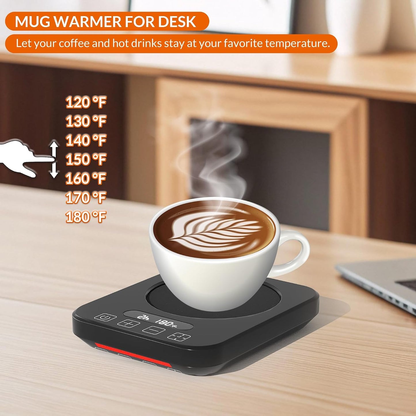 Coffee Mug Warmer, Cup Warmer with Auto Shut Off, Fast Bottle Warmers for All Bottles，3 Temp Settings, Multifunctional Bottle Warmer for Coffee, Beverage, Milk, Tea, Coffee Warmer Plate,Black