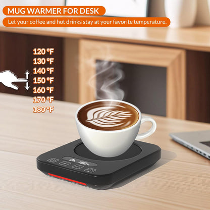 Coffee Mug Warmer, Cup Warmer with Auto Shut Off, Fast Bottle Warmers for All Bottles，3 Temp Settings, Multifunctional Bottle Warmer for Coffee, Beverage, Milk, Tea, Coffee Warmer Plate,Black
