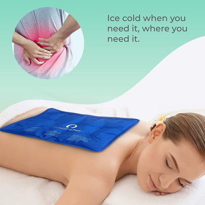 Foot and Ankle Gel Pack - Reusable Gel Ice Pack with Elastic Fastener - Cold Packs for Post-Surgery or Sport Injuries, Flexible Ice Packs - Foot Wrap and Ankle Ice Pack Wrap Compression - 1 Pack Blue