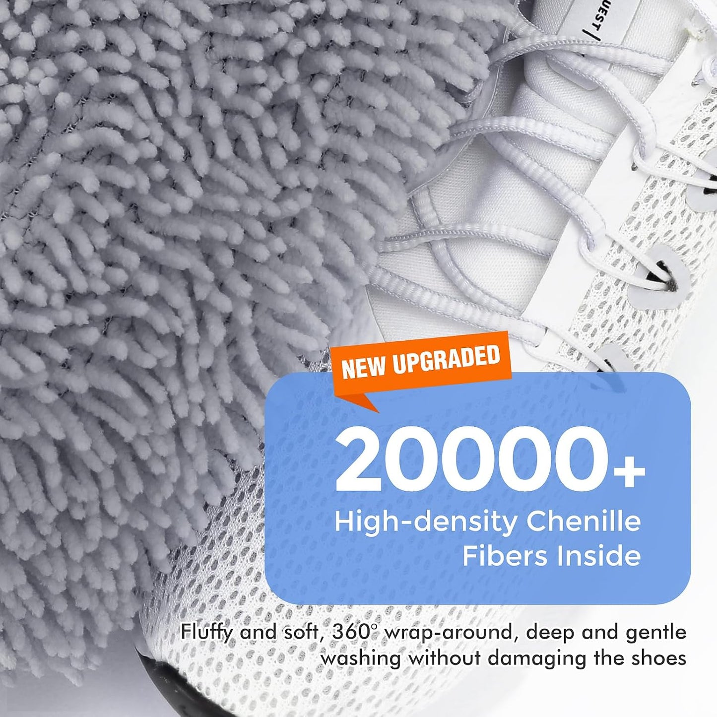 2-Pack Shoe Washing Machine Bags for Sneakers & Delicate Shoes, White | 3X Fade-resistant Fabric and 20,000+ Dense Fibers Lift Dirt, Protect Shoes and Reduce Scrubbing, Washer / Dryer Safe