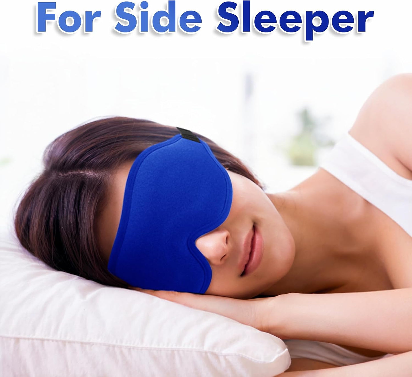 Sleep Eye Mask for Men Women, Lash Extensions 3D Sleeping Mask, Travel Blackout Night Blindfold Eye Shade Cover with Adjustable Strap (Black)