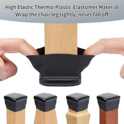 Ezprotekt Chair Leg Sliders for Carpet, 24 Pcs Square Chair Glides for Carpet, Carpet Furniture Pads Stool Leg Protectors Caps, Carpet Furniture Glides Quickly and Easily (L Fit:1" - 1.4")