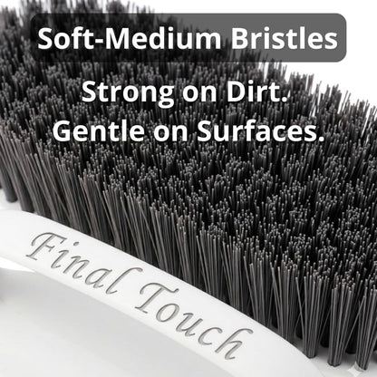 Scrub Brush, Soft-Medium Bristle Scrub Brush with Handle – All-Purpose Cleaning Brushes for Kitchen, Bathroom, Shower, Tile, Grout, Sink & Floor – Durable Household Scrubber by Final Touch (3-Pack)