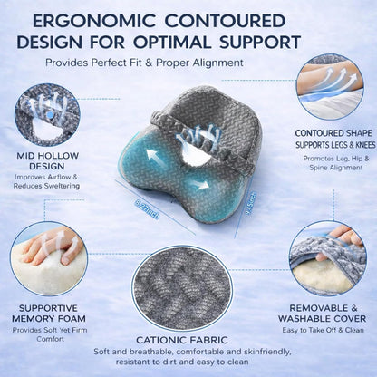 2026 Upgraded Butterfly Leg Pillow for Side Sleeping with Strap, Knee Pillow Between Legs for Sleep, Post-Surgery Leg Elevation for Blood Circulation, Sciatica Support for Back, Knees, Joints & Spine