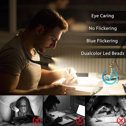 Rechargeable Hands-Free Neck Light with 3 Adjustable Color Modes, Black