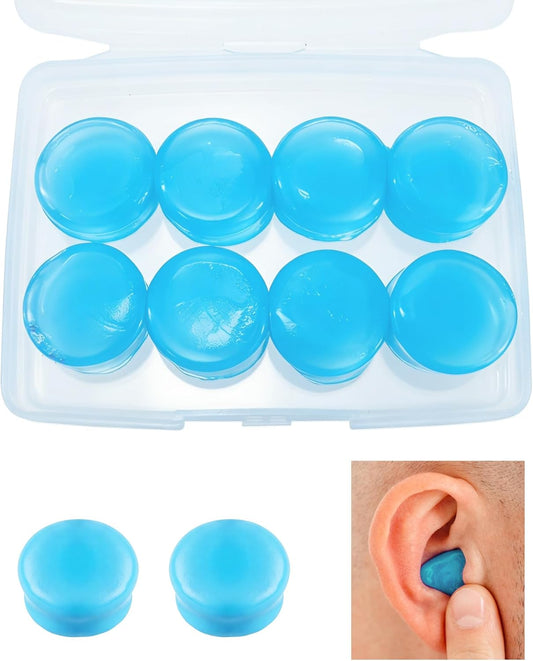 BlingKingdom 4 Pairs Moldable Silicone Ear Plugs - Blue