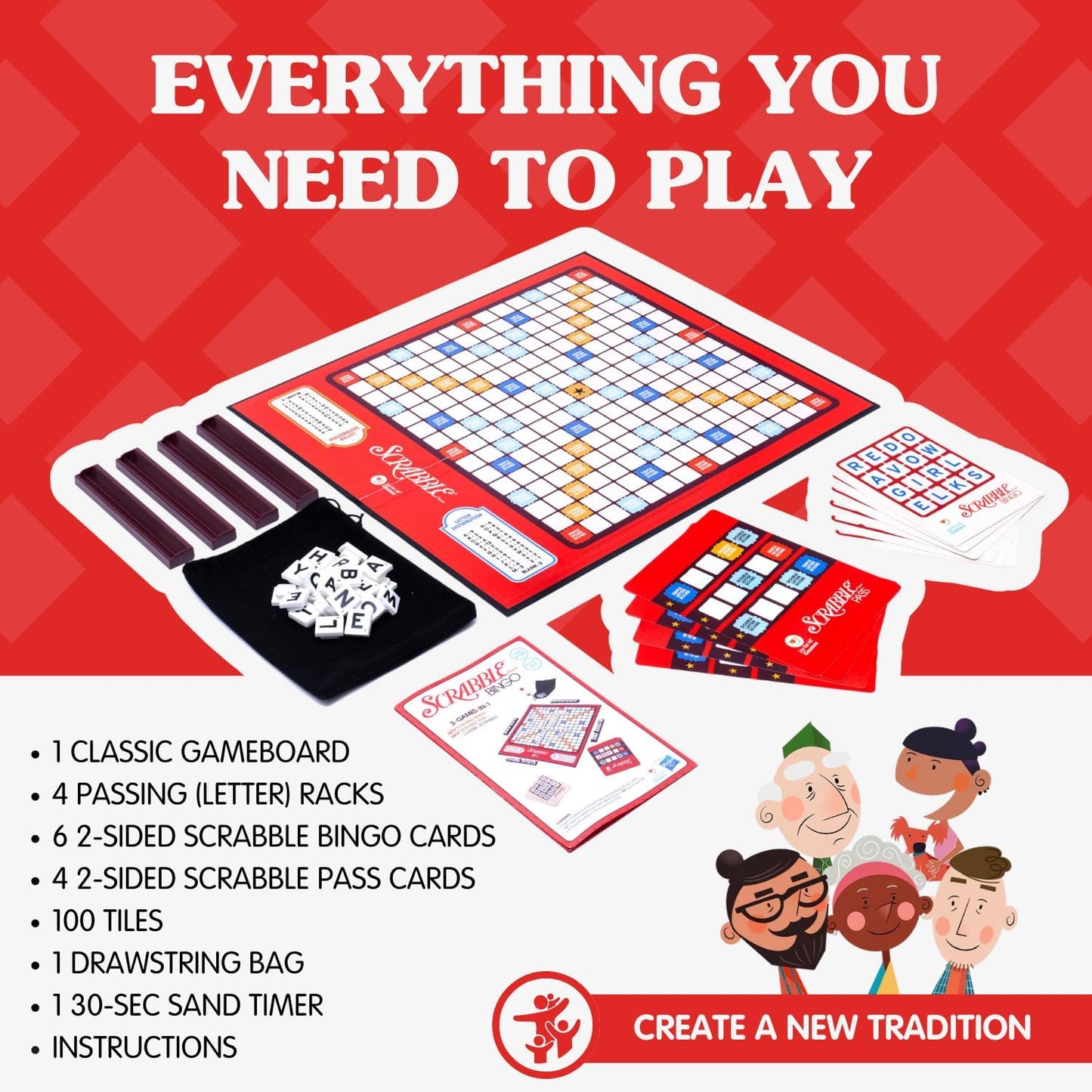 Ageless Games Taboo Charades - Classic Word Guessing & Charades Game for Older Adults - Big Easy to Read Cards for Low Vision - 80 Customizable Word Guess Cards - Fun Family Card Game for Ages 13-103