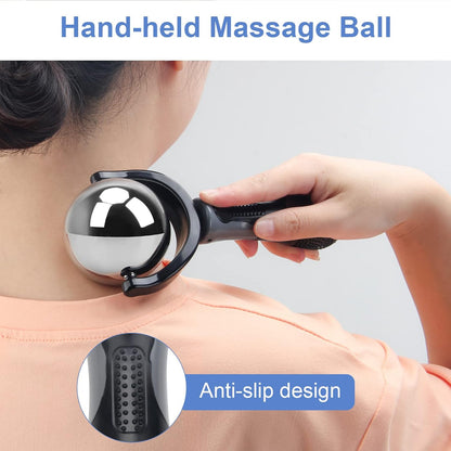 Cold Massage Roller Ball with Handle-Back Muscle Metal Ice Roller Ball Tool