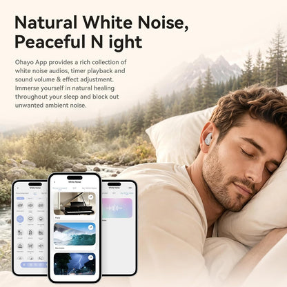 OHAYO Sleep Earbuds Bluetooth 6.0 Noise Cancelling Headphones for Side Sleepers 72H Playtime Mini Ear Buds with No Button Control