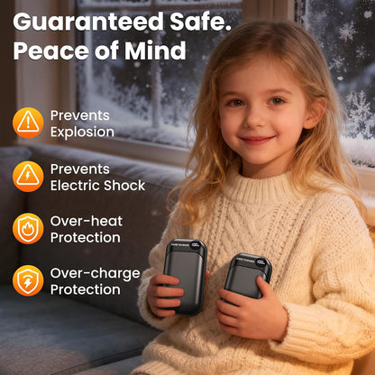 Hand Warmers Rechargeable 2 Pack, 4-Levels 104°F to 131°F Electric Hand Warmers, UL Certified Safe & Real 9Hrs Heating, Portable Pocket Hand Warmer for Women Men Kids, Fishing, Hunting, Golf, Camping