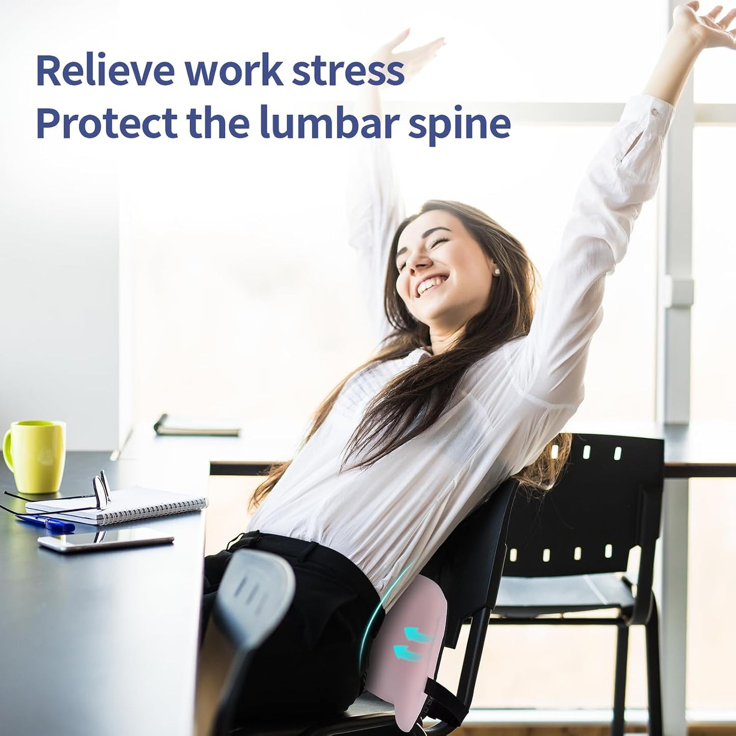 Lumbar Support Pillow for Office Chair, Memory Foam Car Back Cushion | Lumbar Pillow Lower Back with 4d Mesh Cover Adjustable Straps, Ergonomic Chair Back Pillow for Office, Car, Gaming Chairs