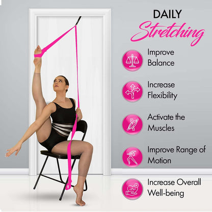 Stretching Strap with Door Anchor for Splits and Flexibility Training | Improve Leg Flexibility at Home, Ideal for Ballet, Dance, Cheerleading, Yoga, Pole Dance and Gymnastics