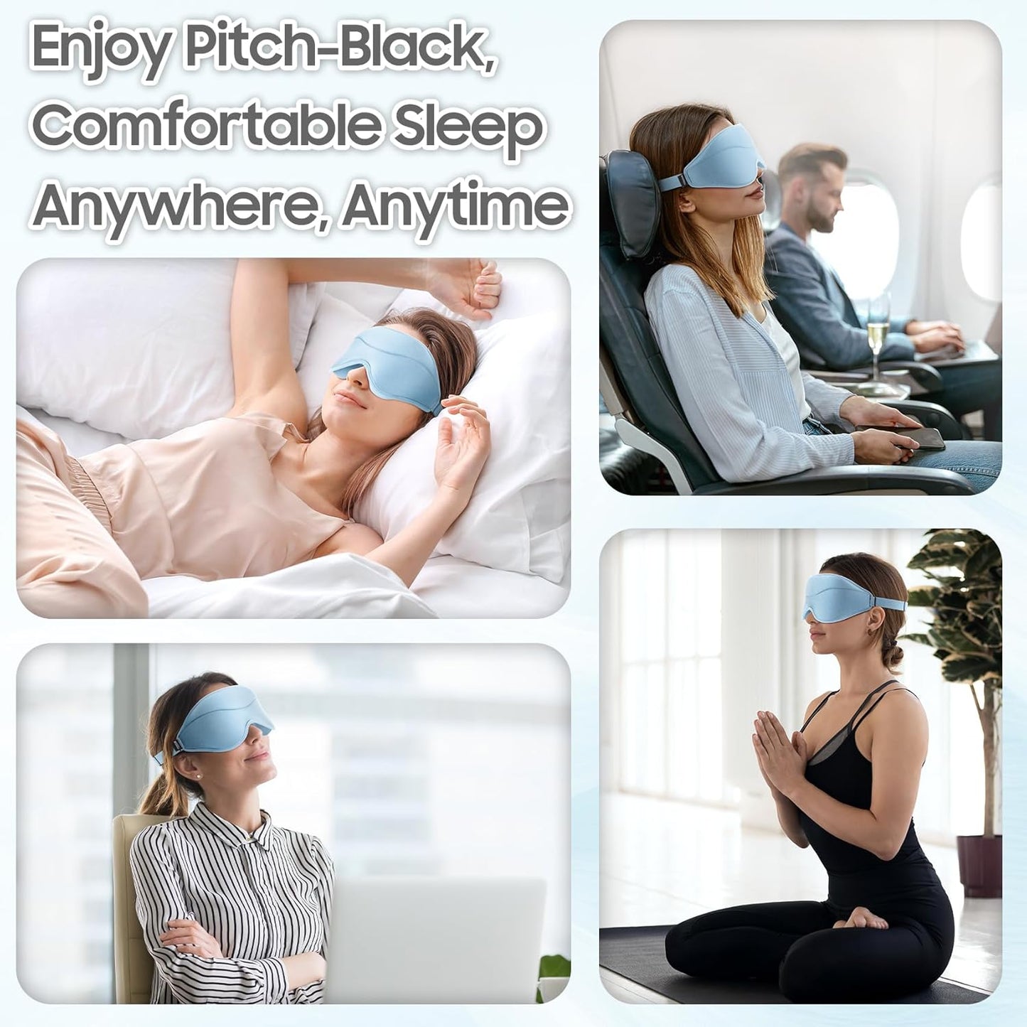 Sleep Mask - Total Blackout 3D Sleeping Mask, Super Lightweight & Silky Soft Eye Mask for Sleeping, Fully Adjustable Fit for Home, Office, Traveling, Meditation, Yoga, Pink, Mothers Day Gifts