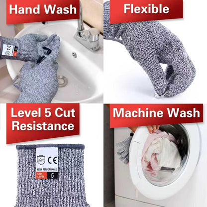 THOMEN 4 PCS (M+L) Cut Resistant Gloves Level 5 Protection for Kitchen, Upgrade Safety Anti Cutting Gloves for Meat Cutting