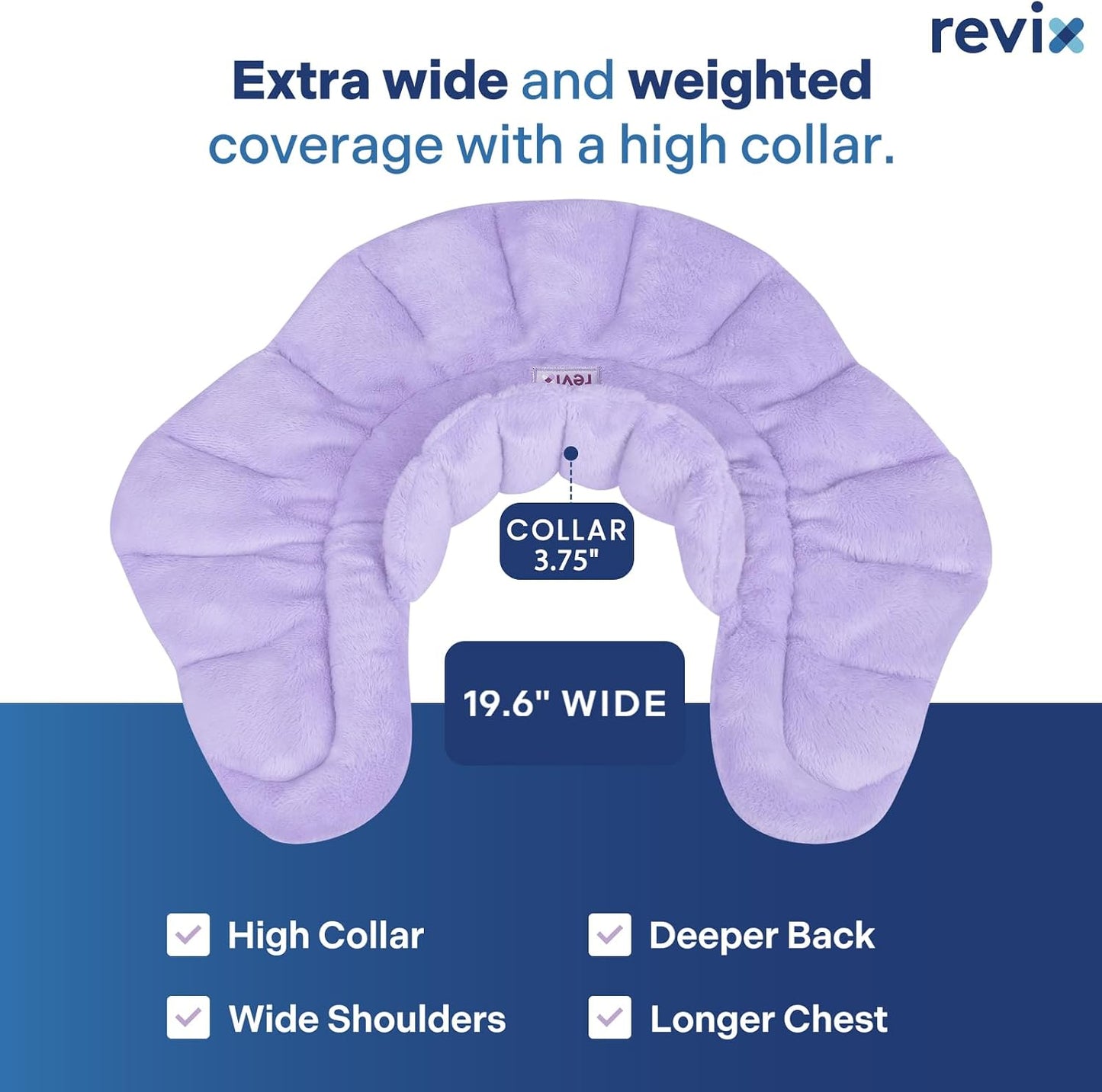REVIX Microwave Heating Pad for Neck and Shoulders Back, Microwavable Heated Neck Wrap Warmer with Moist Heat, Lavender Aromatherapy Hot and Cold Pack