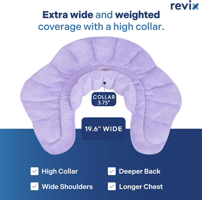 REVIX Microwave Heating Pad for Neck and Shoulders Back, Microwavable Heated Neck Wrap Warmer with Moist Heat, Lavender Aromatherapy Hot and Cold Pack