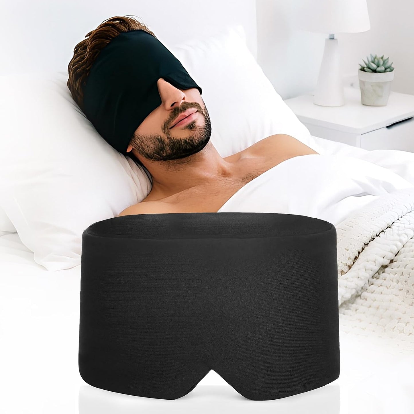 Sleep Eye Mask Suitable for Both Lying Flat Side Sleeping Provides Protection Day Night Unisex Blackout Mask Sleepers Cooling Gel Material Gentle Bbreathable Refreshing
