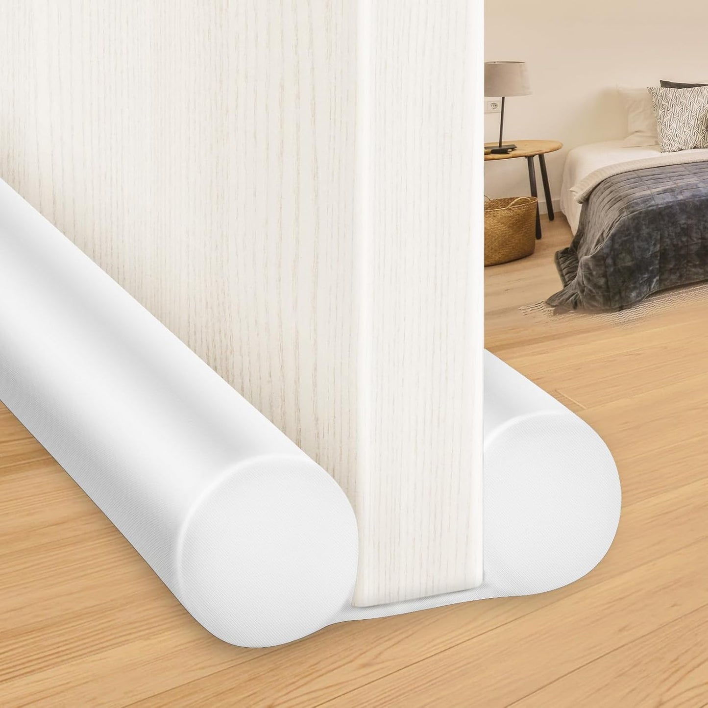 MAXTID Large Door Draft Stopper 30 Inch for Small Bedroom, Fits 1.7" Gaps | Small Size Bedroom Door, Fits 0.5 to 1.7" Gaps, White Under Door Draft Blocker, Seal Gap, Draft Guard for Bottom of Doors