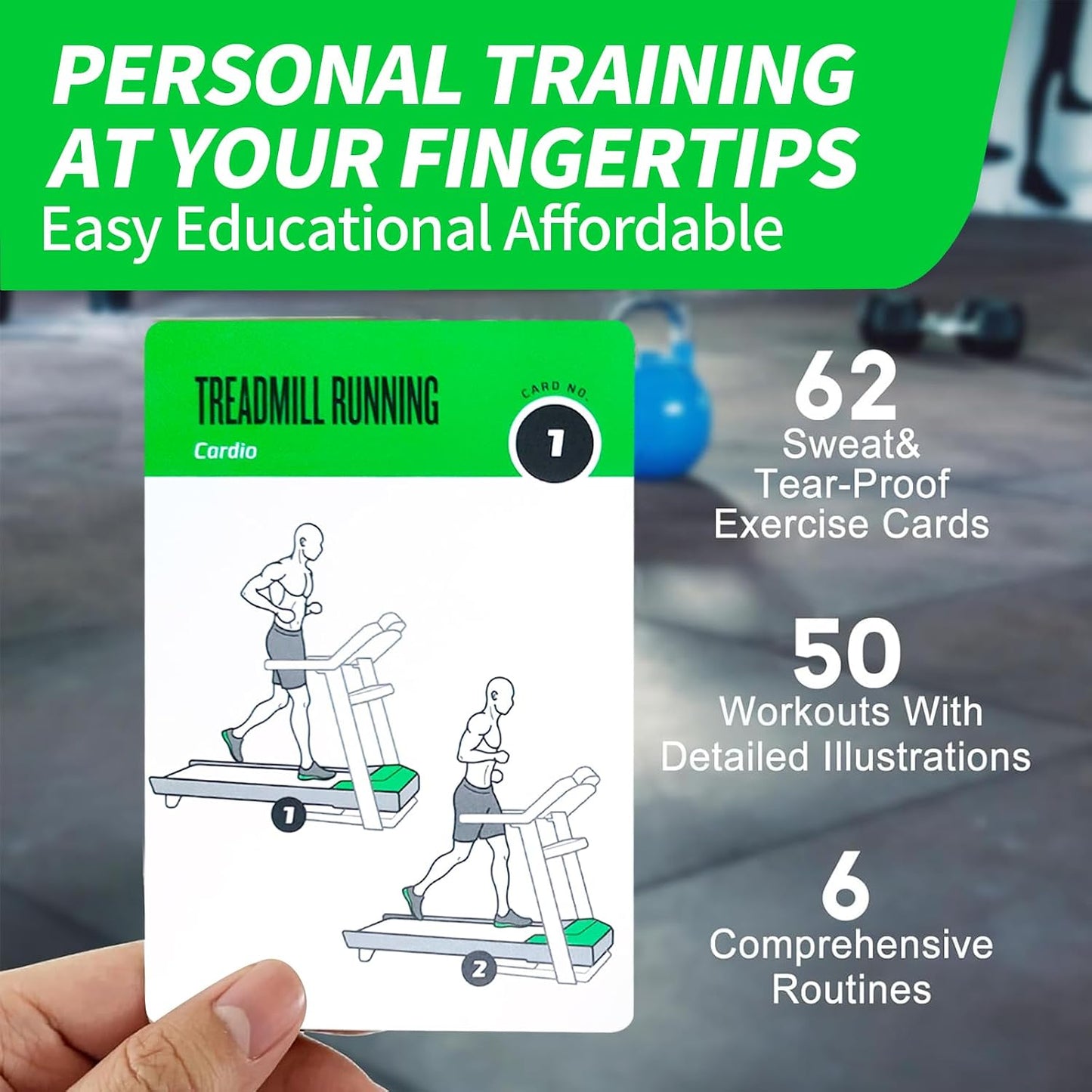 Half Balance Ball Workout Cards, 62 Exercises Cards Deck Large Size 5" x 3.5" Fitness Cards for Women & Men, Beginner Fitness Guide to Training Exercises at Home or Gym