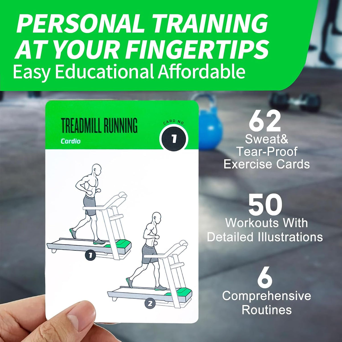 Half Balance Ball Workout Cards, 62 Exercises Cards Deck Large Size 5" x 3.5" Fitness Cards for Women & Men, Beginner Fitness Guide to Training Exercises at Home or Gym