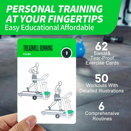 Half Balance Ball Workout Cards, 62 Exercises Cards Deck Large Size 5" x 3.5" Fitness Cards for Women & Men, Beginner Fitness Guide to Training Exercises at Home or Gym