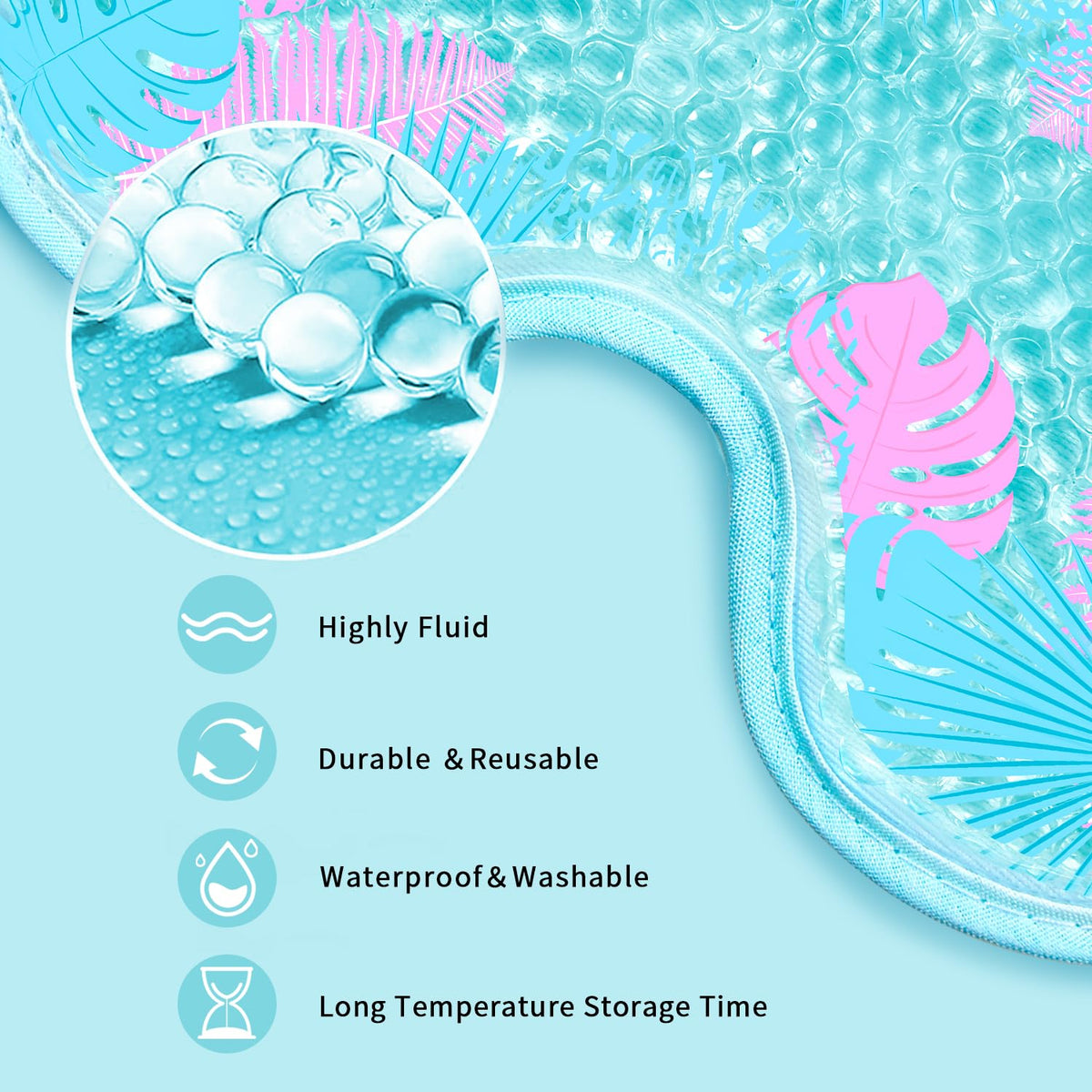 2PCS Cooling Eye Mask Gel Eye Mask, Reusable Hot Cold Therapy