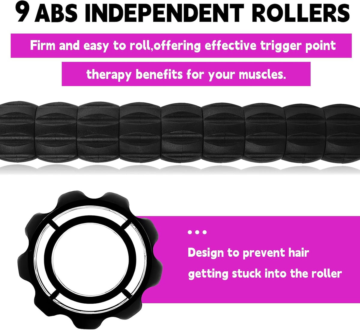 Massage Roller Stick,Muscle Roller Stick for Athletes,Liposuction Massage Roller for Lymphatic Drainage, for Relief Muscle Soreness, Trigger Points, Help Runner Legs, Back Recovery