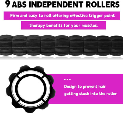 Massage Roller Stick,Muscle Roller Stick for Athletes,Liposuction Massage Roller for Lymphatic Drainage, for Relief Muscle Soreness, Trigger Points, Help Runner Legs, Back Recovery