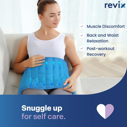 REVIX Extra Large Microwavable Heating Pad for Back, Heating Wrap, Purple