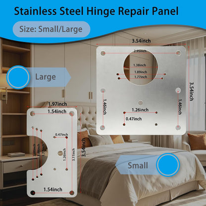 8Pcs Cabinet Hinge Repair Plate Kit, Hinge Fixing Brackets with Screws | Thickened Hinge Fixing Brackets, Cabinet Door Hinge Repair Plates for Kitchen Cupboard, Furniture Drawer & Wooden Cabinet
