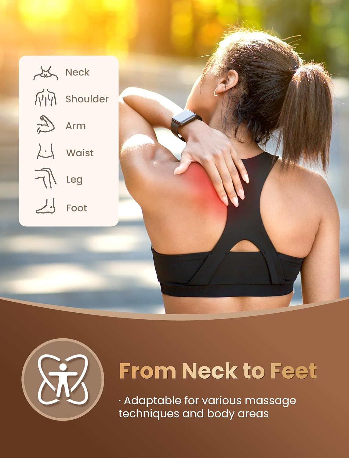 lifechill Trigger Point Massage Tool for Deep Tissue Pain Relief, Gua Sha & Muscle Scraper Tool for Full Body, Thumb Saver Acupressure Tool Relieve Plantar Fasciitis, Black
