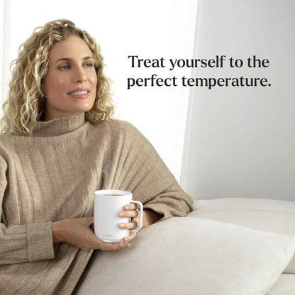 Ember Temperature Control 14oz Smart Mug 2, App-Controlled and Rechargeable Heated Coffee Cup Warmer with Intelligent LED Display, Sage Green.